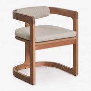 Krzesło Jadalniane Z Podłokietnikami Z Drewna Eukaliptusowego Selira Eucalyptus Brown - Sklum
