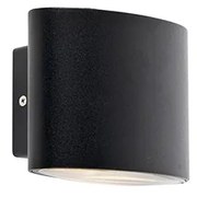 Zewnetrzna Nowoczesna lampa ścienna zewnętrzna czarna z wbudowanym LED IP44 - Ovum Nowoczesny Oswietlenie zewnetrzne