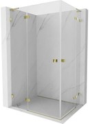 Mexen Lunar L Duo kabina prysznicowa uchylna 80 x 75 cm, transparent, złota - 834L-080L-075P-50-00