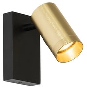 Lampa ścienna czarna ze złotem, regulowana z przełącznikiem - Jeana Luxe Nowoczesny Oswietlenie wewnetrzne