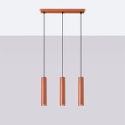 Lampa wisząca LAGOS 3L ochra czerwona SOLLUX  LIGHTING