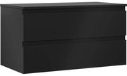 Mexen Orio szafka łazienkowa podumywalkowa 90 cm z blatem, 2 szuflady, czarna mat - 91A10-09047-2-BFFC71