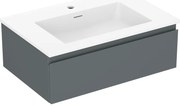 Mexen Orio szafka łazienkowa 70 cm z umywalką Otis, 1 szuflada, grafit mat/biała mat - 91A10-07023-1-BF66-W18M01