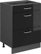 Szafka dolna do kuchni czarny wysoki połysk 60x46x81.6 r-line