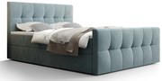 Niebieskie welurowe łóżko z pojemnikiem 6 rozmiarów E0-B36