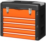HOMCOM Pusta skrzynka narzędziowa 49,7 x 25,3 x 40,7 cm z 4 szufladami i Mini-Boxem, Stal, Pomarańczowa