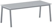 Stół konferencyjny do biura PRIMO BASIC, 200x90 cm, szaro-srebrna podstawa, szary