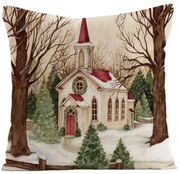 Świąteczna poszewka na poduszkę WINTER TIME 45x45 cm, kolorowa