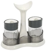 Solniczka i pieprzniczka, 2 szklane pojemniczki, 80 ml