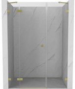 Mexen Lunar drzwi prysznicowe uchylne lewe 120 cm, transparent, złote szczotkowane - 834S-120-050-55-00-L