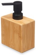 Dozownik do mydła w płynie, kwadratowy, z bambusa, 5,8 x 9,7 x 15 cm