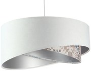 Biała lampa wisząca z welurowym abażurem G1-G70