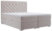 Łóżko kontynentalne AMIGO 140x200 beżowe velvet z pojemnikiem LAVERTO
