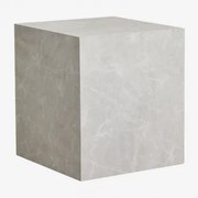 Kwadratowy Stolik Pomocniczy Z Mdf (45x45 Cm) Aria Biały Marmur - Sklum