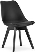 Komplet Czarnych Krzeseł Kuchennych Z Czarną Podstawą 4 Szt. P1-M39