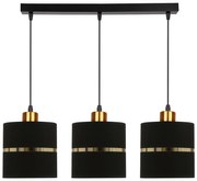 Czarna lampa wisząca z tekstylnym kloszem ø 15 cm Assam – Candellux Lighting