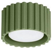 Plafon AURA 1 zielony oliwkowy GX53 ryflowany SOLLUX  LIGHTING