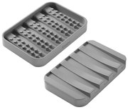 Szara plastikowa mydelniczka Gravity – Metaltex