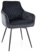 Krzesło jadalniane MARLO VELVET czarne