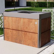 PRIMEYARD 150 x 85 x 77 cm Grządka podwyższona, stal corten, Optyka rdzy, z inspektem ogrodowym - (GFPV00793)