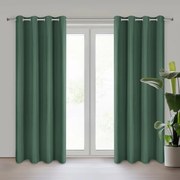 Zasłona gotowa matowa elegancka ciemnozielona na przelotkach 140x250 cm