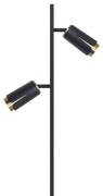 FLOWER BLACK GOLD LAMPA PODŁOGOWA 2xGU10, stojąca, czarna, złota, podwójna