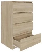 Komoda BASIC 4 szuflady – Dąb Sonoma | 61x97x40 cm
