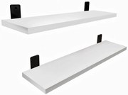 Komplet 2 białych półek ściennych 55 cm K4-H11
