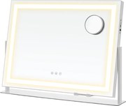 Lustro kosmetyczne DAHLIA z oświetleniem LED, 10x62,5x45,8 cm, biała SongmicsHome