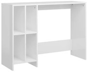 Biurko z półkami na książki w kolorze białym z połyskiem P3-E67