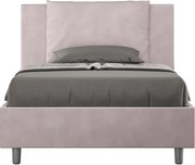 Łóżko wyposażone w stelaż z listwami tapicerowane 120x190 microfibra kolor lawendy Antea