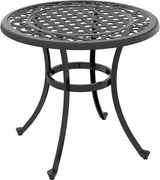 Outsunny Stolik boczny ogrodowy z aluminiową ramą, stolik tarasowy do 50 kg, czarny, 60 x 60 x 53 cm