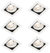 Zestaw 6 Oprawa do wbudowania biała regulowana - Artemis 70