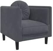 Ciemnoszary fotel jednoosobowy z poduszką G2-C41