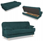 Kanapa sofa Belito rozkładana pojemnik f spania BONELL zielona sztruks