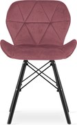Krzesło LAGO Aksamit - ciemny róż / nogi czarne