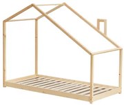 Łóżko Na Materac 90 Cm Z Drewna Abbin Kids Naturalna & 90 X 190 Cm - Sklum