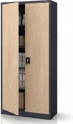 Szafa na dokumenty biurowa metalowa antracytowa / dąb sonoma, 900x1950x400 mm: JAN H Eco Design