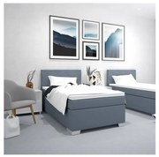 Tapicerowane łóżko z materacem IDA 90x200 cm niebieskie