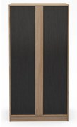 Czarno-naturalna szafa w dekorze dębu 90x180x53 cm Dennis – Marckeric