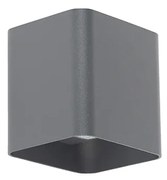 Nowoczesna lampa ścienna ciemnoszara z LED IP54 kwadratowa - Evi