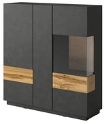 Witryna niska SILKE 3D 130cm matera/dąb wotan  HELVETIA