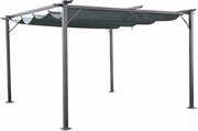 Pergola ogrodowa metalowa 3x4m z rozsuwanym dachem XT-3307B, grafitowa