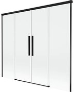 Mexen Rox parawan nawannowy 2-skrzydłowy rozsuwany 170 x 150 cm, transparent, czarny - 8C9-170-002-70-00
