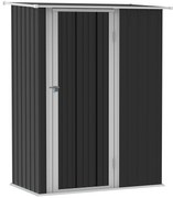 Outsunny Domek Narzędziowy Szopa Ogrodowa z Drzwiami Stal Szary 142x84x189cm | Aosom PL