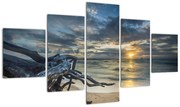 Obraz morza o zachodzie słońca (125x70 cm)