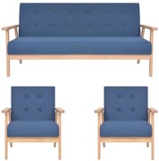 Niebieski 3-częściowy zestaw do salonu T3-E94