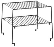 Zestaw 2 czarnych dodatkowych półek do kuchni Metaltex Brooklyn Lava