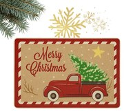 Świąteczna wycieraczka HOLIDAY RIDE 60x90 cm, czerwona