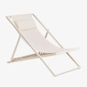 Zestaw 2 Składanych Leżaków Z Poduszką Ze Stali Jensy Kremowa Tapioca - Sklum